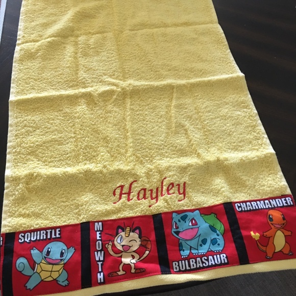 Custom Personalized  Embroidered Name “Hayley” Pokémon Hand Towel - Picture 5 of 5